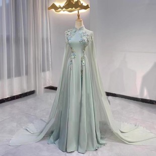 艺考晚礼服2025新款高端舞台主持人民族声乐演出服学生毕业连衣裙