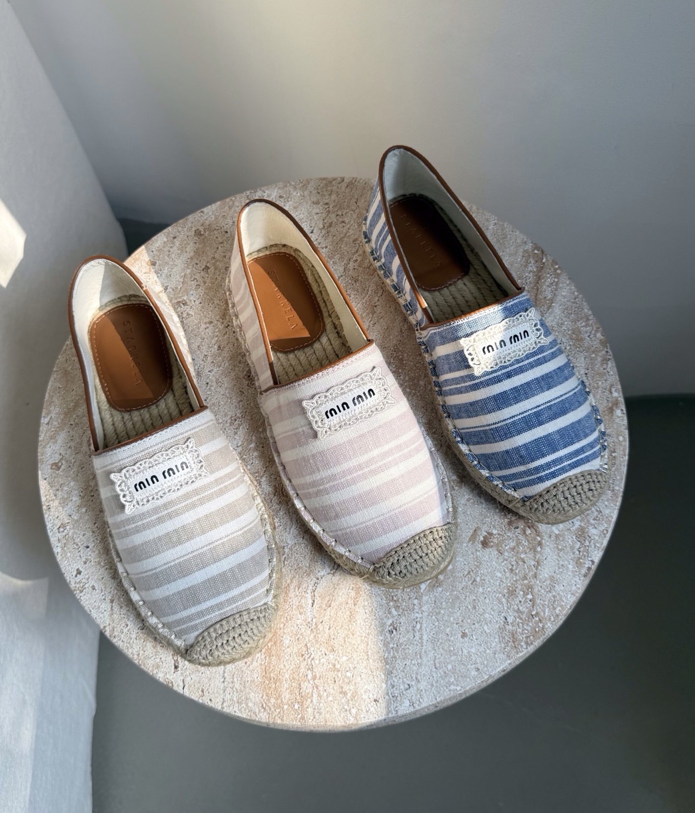 StarKeLa2026春圆头条纹草编棉麻渔夫鞋平跟懒人一脚蹬休闲单鞋女,女鞋,渔夫鞋,淘宝优惠券,粉丝福利购,淘宝优惠卷