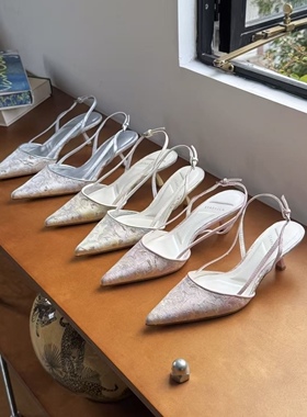 starkela国风包头凉鞋单鞋女春款中式气质名媛浅口尖头细高跟2026