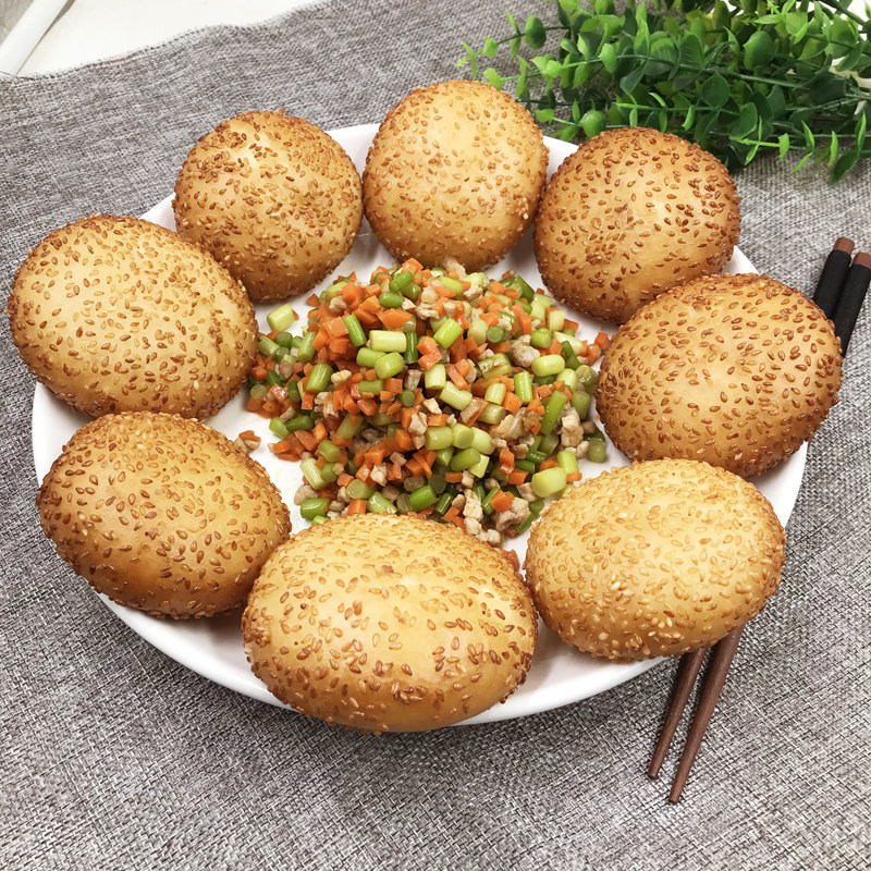 芝麻空心馍特色小吃酒店餐厅半成品点心面食糕点油炸即食10个