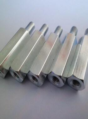 M6柱子 转接柱 镀锌六角螺丝柱 支柱H10XM6X20/30/40/+12转M5螺柱