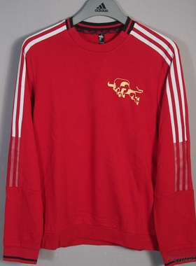 阿迪达斯牛年贺岁款曼联logo男子线圈透气套头圆领运动卫衣GK9440