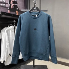 阿迪达斯男子针织棉涤保暖透气舒适纯色圆领套头运动卫衣 IN5108