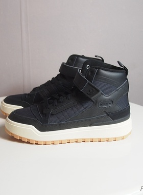 阿迪达斯三叶草FORUM BOOT男子高帮保暖透气耐磨防滑冬靴 IE7206