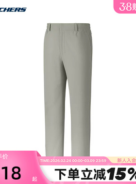 Skechers斯凯奇男士加绒舒适休闲运动阔腿直筒长裤P325M116/04AU