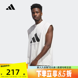 T恤2025秋男女廓形寬大背心 adidas阿迪達(dá)斯籃球坎肩無袖 JX5590