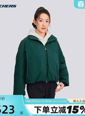 SKECHERS斯凯奇宽大防风保暖冬装外套冬女羽绒服 L425W027