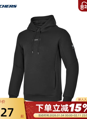Skechers斯凯奇冬新款男上衣连帽卫衣套头衫 P424M013/0018