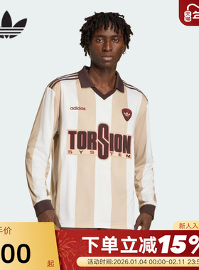 adidas阿迪达斯撞色V翻领Britcore足球衣2026春男长袖上衣 KV6875