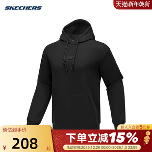 Skechers斯凯奇男士 P425M069 休闲运动针织卫衣连帽套头衫