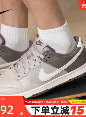 Nike耐克男鞋棕灰色Dunk Low轻便低帮复古休闲运动板鞋HF5441-009