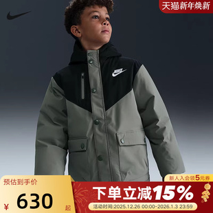 保暖短羽绒服IQ9990 新款 320 夹克冬季 NIKE耐克男大童三防羽绒工装