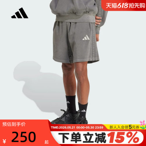 adidas阿迪达斯牛仔风格五分裤2026夏男宽松中裤针织短裤 JN0607