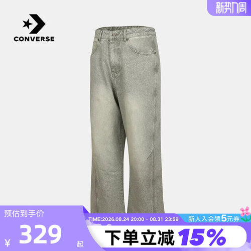 Converse匡威2026秋男牛仔裤运动休闲宽松直筒梭织长裤MCK167-FGH