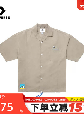 Converse匡威新品26夏季男短袖衬衫运动休闲翻领上衣 MCK179-J3W