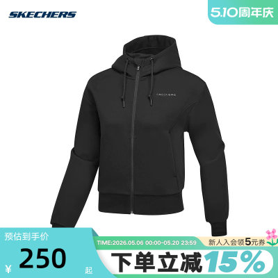 Skechers斯凯奇春女百搭潮流休闲风连帽卫衣外套P125W022/0018