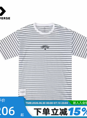 Converse匡威26夏季新款男女条纹运动短袖休闲百搭T恤 UCJ690-W2Y