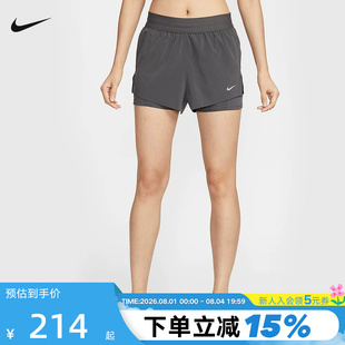 Nike耐克女子夏季新款透气跑步健身运动假两件梭织短裤HJ5377-036