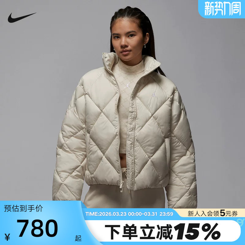 Jordan耐克女棉服外套冬季保暖面包服连帽运动棉衣夹克HV04