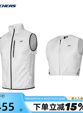 Skechers斯凯奇男运动跑步背心梭织马甲 P324M051/0019