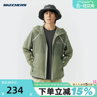 Skechers斯凯奇26夏新款男子百搭舒适梭织运动外套 P226U020/02MK