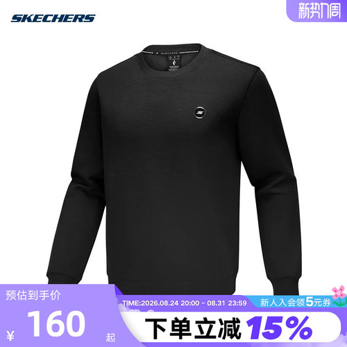 斯凯奇男装秋冬基础运动休闲针织套头卫衣上衣P425M162/0018