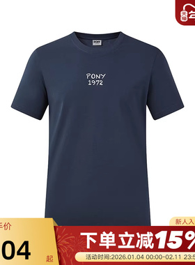 PONY波尼春季新品男女同款户外运动休闲凉感短袖T恤252M2AT03NB