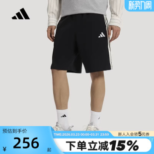 KR2527 2026夏男针织短裤 adidas阿迪达斯三条纹舒适五分裤 中裤