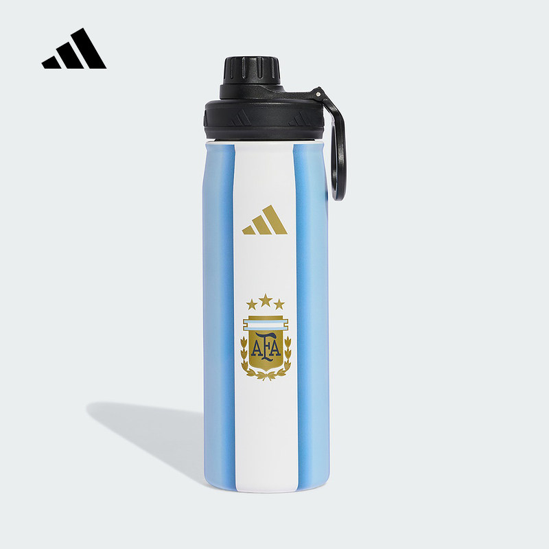 adidas阿迪达斯阿根廷队足球休闲文化水杯子0.6升学生水壶 KF4519