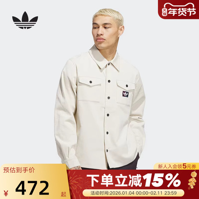 adidas阿迪达斯三叶草灯芯绒纽扣衬衫冬男Shmoofoil外套 JX5443