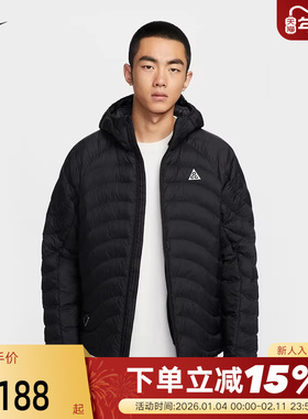耐克ACG棉服男冬季户外宽松面包服黑色连帽P棉夹克外套HJ3736-010