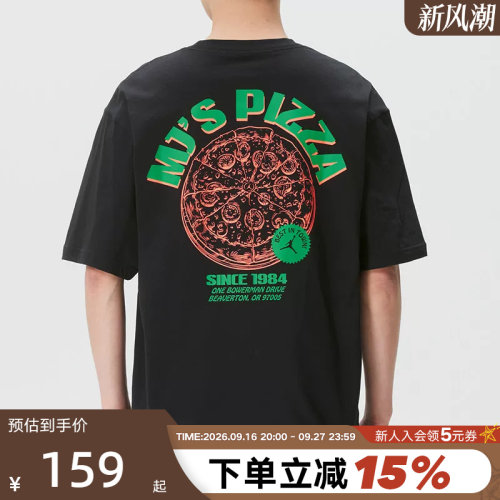 NIKE耐克男T恤夏Jordan黑色圆领印花宽松运动短袖上衣IF3167-010