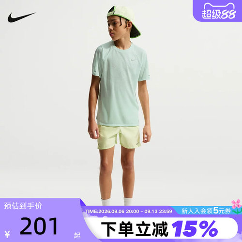 NIKE耐克夏季网眼透气Dri-FIT大童速干短袖T恤运动上衣IO0522-394