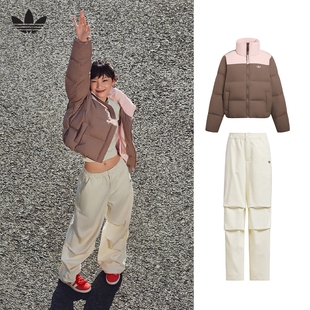 【搭配】阿迪达斯三叶草鸭绒羽绒服KC2660灯芯绒褶皱运动裤KS5958