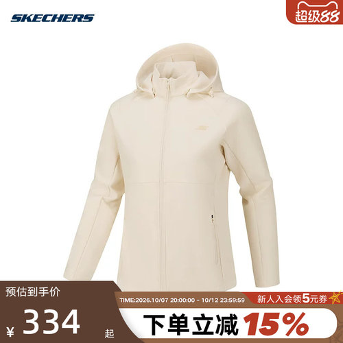 Skechers斯凯奇秋冬女款防风保暖舒适休闲梭织外套 P126W081/01B4