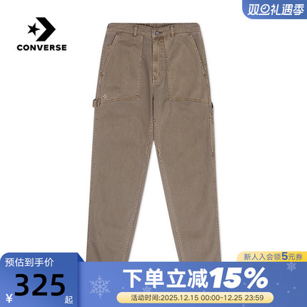 Converse匡威2025春男梭织长裤工装风运动休闲裤 10028465-A01