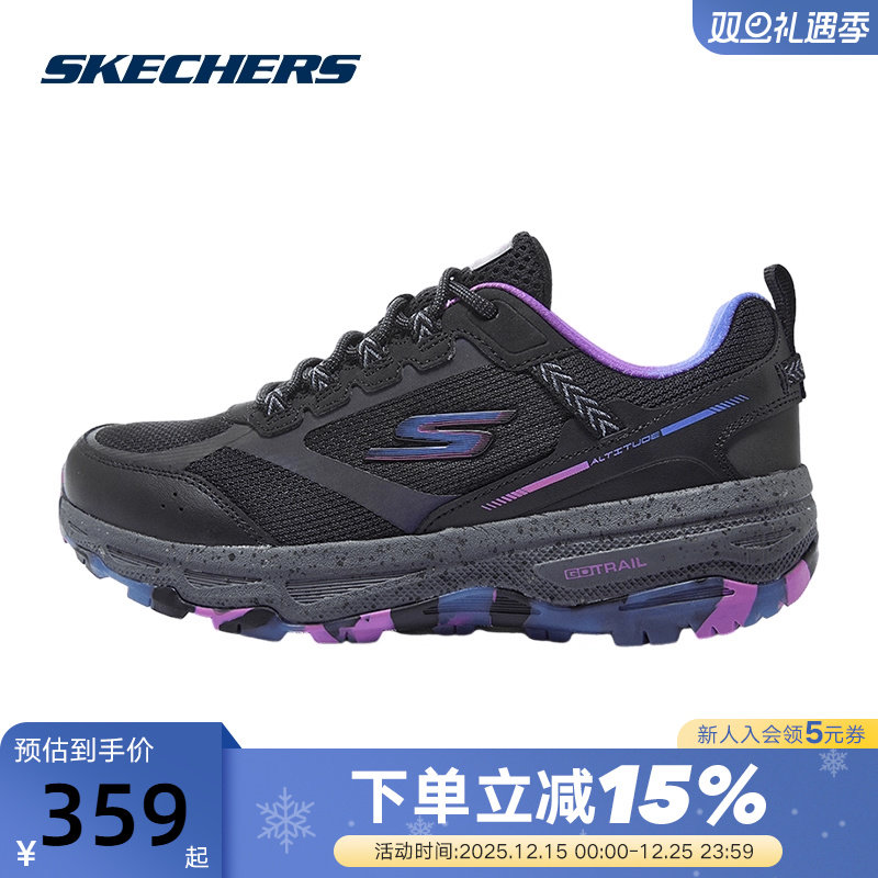 Skechers/斯凯奇GO RUN女士轻盈透气缓震跑步鞋129231C/BKMT