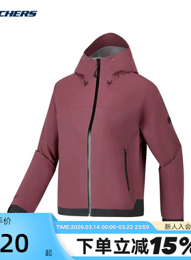 Skechers斯凯奇女士户外运动防风休闲连帽梭织外套 P125W001/053E