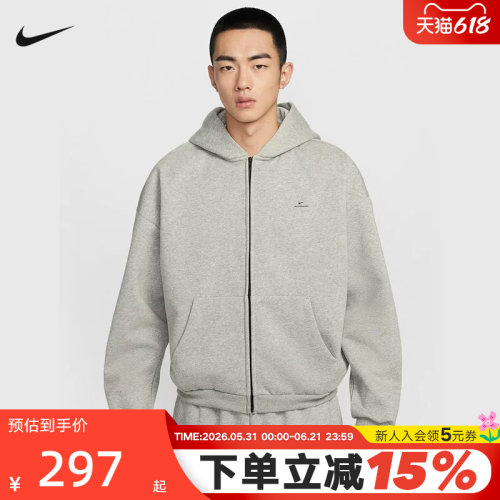 耐克男子篮球连帽衫春新款THERMA-FIT宽松加绒保暖卫衣IO3690-063