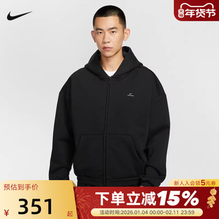 耐克男子篮球连帽衫冬新款THERMA-FIT宽松加绒保暖卫衣IO3690-010