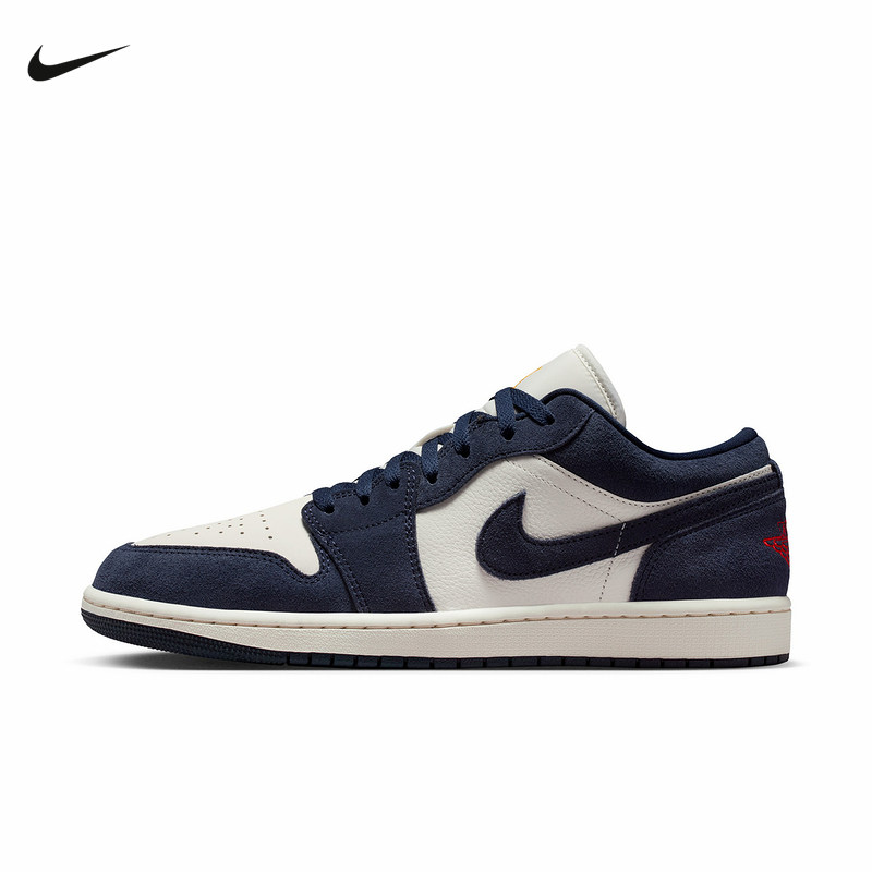 NIKE耐克男鞋AIR JORDAN 1 LOW AJ1低帮海军蓝复古板鞋IO7448-400