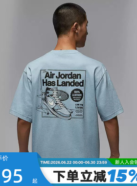 Nike耐克短袖男夏新款JORDAN鞋子印花宽松休闲运动T恤HQ8973-427