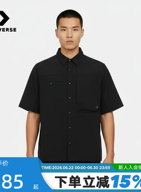 Converse匡威男翻领短袖时尚宽松潮流百搭休闲衬衫 MCJ756-GHM
