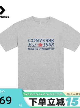 Converse匡威夏男子全棉短袖复古字母休闲T恤 MCH687-GHG