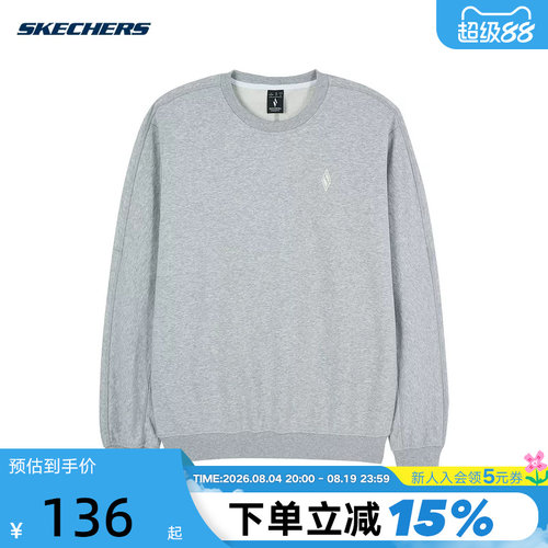 Skechers斯凯奇男款卫衣舒适休闲运动针织套头衫 L124M034/046J