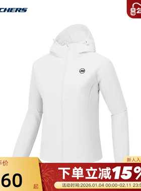 Skechers斯凯奇秋新款女连帽梭织外套 P424W023/0019