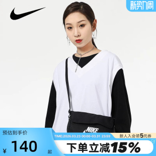 010 运动斜挎包CW9300 Nike耐克女包新款 黑色小包休闲包单肩包时尚