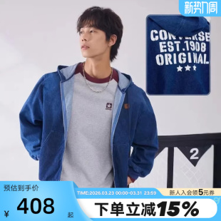 MCJ411 连帽印花宽松牛仔夹克男外套 UHA 新品 Converse匡威26春季