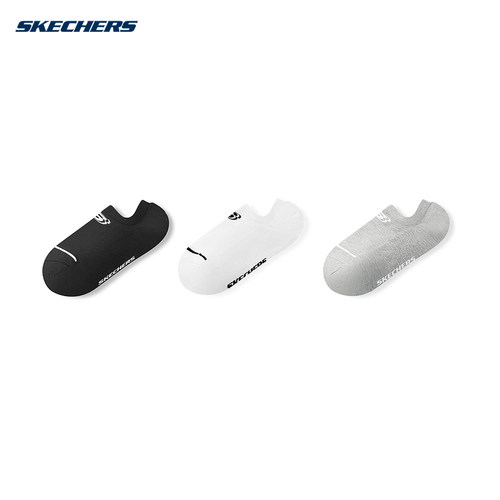 Skechers斯凯奇26夏男士舒适柔软船袜3双装隐形袜 L225M173/060G