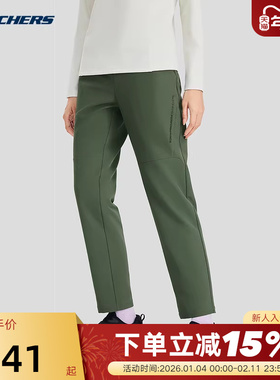 Skechers斯凯奇女士舒适透气运动休闲百搭梭织长裤 P424W166/031F